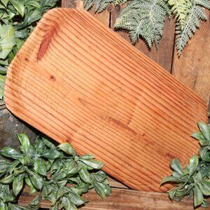 Large Vintage Rustic Farmhouse Wood Dough Bowl Tray